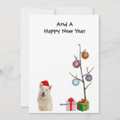 クリスタルのハスキー犬のクリスマスフラットカード シーズンカード (裏面)