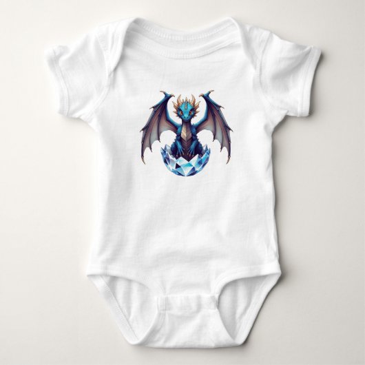 クリスタルの卵から孵るドラゴンの幼体 ベビーボディスーツ (正面)