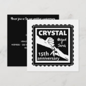 クリスタルの結婚15周年 ハンドインハンド 招待状 (正面/裏面)