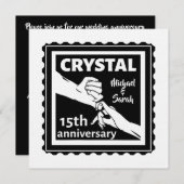 クリスタルの結婚15周年 ハンドホールド 招待状 (正面/裏面)