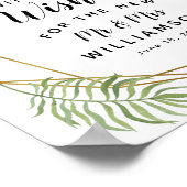 クリスタルの緑の葉コルクのパーティー/結婚sに署名 ポスター (角)