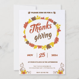 クリスタルの葉の多いカボチャ葉の豊かな饗宴 招待状