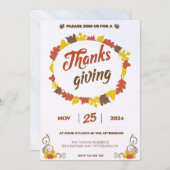 クリスタルの葉の多いカボチャ葉の豊かな饗宴 招待状 (正面/裏面)