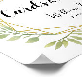 クリスタルの葉の緑の葉のカードと結婚ギフト ポスター (角)