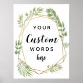 クリスタルの葉の緑は自分の自分自身を作成カスタムする ポスター (正面)