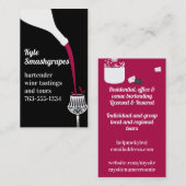 クリスタルの装飾ワイングラス注ぎワインボトル 名刺 (正面/裏面)