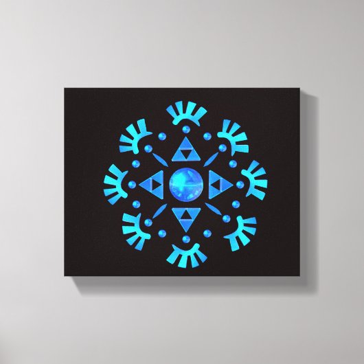 クリスタルの雪の結晶 キャンバスプリント (正面)