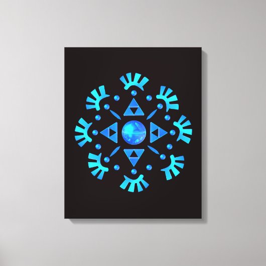 クリスタルの雪の結晶 キャンバスプリント (正面)