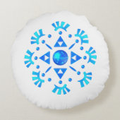 クリスタルの雪の結晶 ラウンドクッション (裏面)