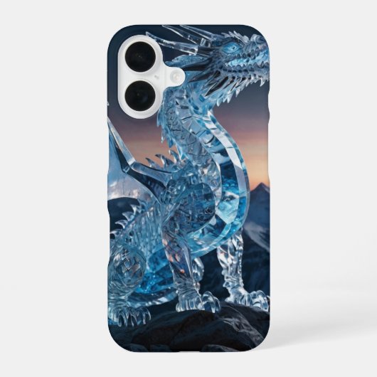クリスタルアイスドラゴン iPhone 16ケース (裏面)
