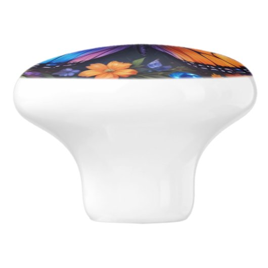 クリスタルアメジストガーデンバタフライ セラミックノブ (側面)