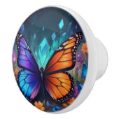 クリスタルアメジストガーデンバタフライ セラミックノブ (右)