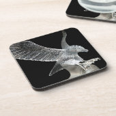 クリスタルイーグル懸命プラスチックコースター コースター (左側)