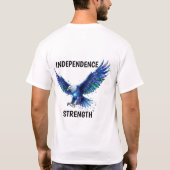 クリスタルイーグル・イン・フライト - 独立と強さ Tシャツ (裏面)