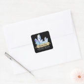 クリスタルウィッチ黒と青の呪文の瓶ラベル スクエアシール (封筒)