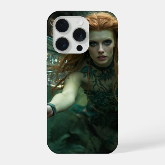 クリスタルウィングの異星人女性 - ナチュラルファンタジーSF iPhoneケース (裏面)