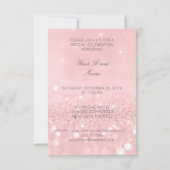 クリスタルウエスタンカントリーパーティーグリッターピンクグレー 招待状 (裏面)