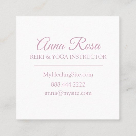 *~*クリスタルウォーターの色の神聖な癒し芸術 スクエア名刺 (裏面)