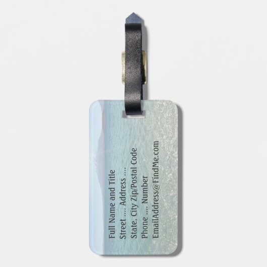 クリスタルウォータービューブルースカイビーチヴィベ平和的 ラゲッジタグ (裏面縦)