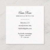 クリスタルウォーター色の聖なる癒しの芸術 スクエア名刺 (裏面)