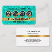 クリスタルウォーター金ゴールド配管アイコン 名刺 (正面/裏面)