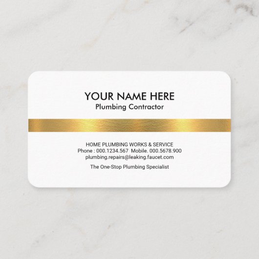 クリスタルウォーター金ゴールド配管アイコン 名刺 (裏面)