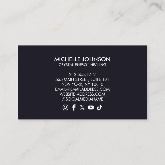 クリスタルエネルギーヒーラー虹色アメジスト紫 名刺 (裏面)