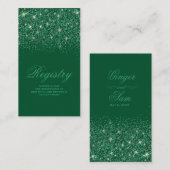 クリスタルエメラルド結婚グリッターのレジストリカード エンクロージャーカード (正面/裏面)