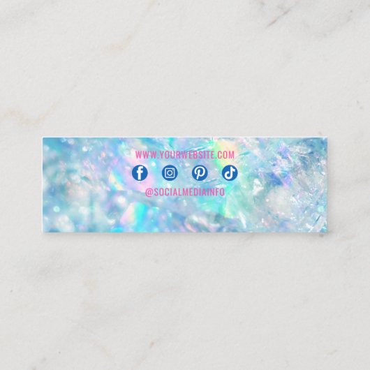 クリスタルエレガントアカラフルリングジュエリー表示装置 スキニー名刺 (裏面)