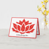 クリスタルエレガントルビーレッドジェムストンロータスフラワー カード (黄色い花)