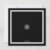 クリスタルエレガント·スノー·ニューイブ·ブラック&ホワイト 招待状 (裏面)