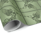 クリスタルエンジェルオングリーンジオメトリック ラッピングペーパー (ロールコーナー)