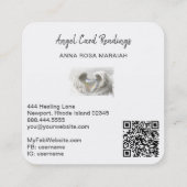*~*クリスタルオパールハートQRエンジェルウィングスAP78シルバー スクエア名刺 (裏面)
