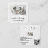 *~*クリスタルオパールハートQRエンジェルウィングスAP78シルバー スクエア名刺 (正面/裏面)