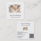 *~*クリスタルオパールハートQRエンジェルウィングAP78ウォーム スクエア名刺 (正面/裏面)