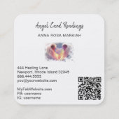 *~*クリスタルオパールハートQRエンジェルウィングAP78ブルー スクエア名刺 (裏面)