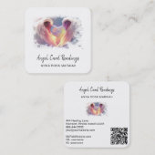 *~*クリスタルオパールハートQRエンジェルウィングAP78ブルー スクエア名刺 (正面/裏面)