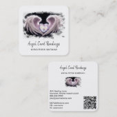 *~*クリスタルオパールハートQRエンジェルウィングAP78 スクエア名刺 (正面/裏面)
