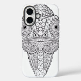 クリスタルカメレオンの幾何学アート | クリスタルの動物 | iPhone 16ケース