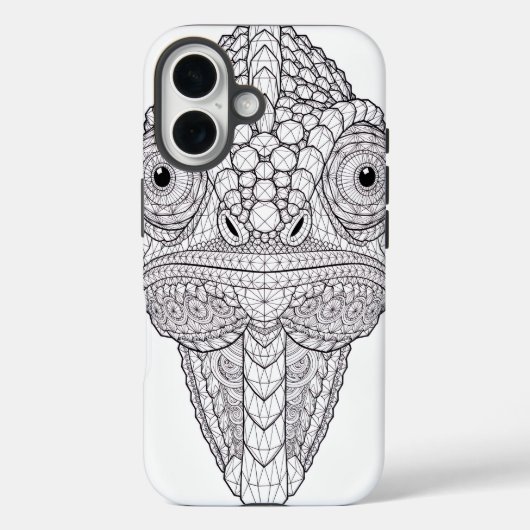 クリスタルカメレオンの幾何学アート | クリスタルの動物 | Case-Mate iPhoneケース (裏面)