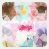 クリスタルカラフルジオメトリックシェイプステッカー スクエアシール (正面)