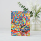 クリスタルカラーペンシル抽象芸術スケッチアートカンヴ ポストカード (スタンド正面)