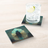 クリスタルガーディアンエイリアンSci-Fiファンタジー ガラスコースター (アングル)