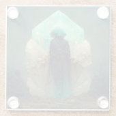 クリスタルガーディアンエイリアンSci-Fiファンタジー ガラスコースター (裏面)