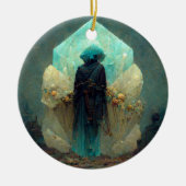 クリスタルガーディアンエイリアンSci-Fiファンタジー セラミックオーナメント (正面)