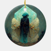 クリスタルガーディアンエイリアンSci-Fiファンタジー セラミックオーナメント (裏面)