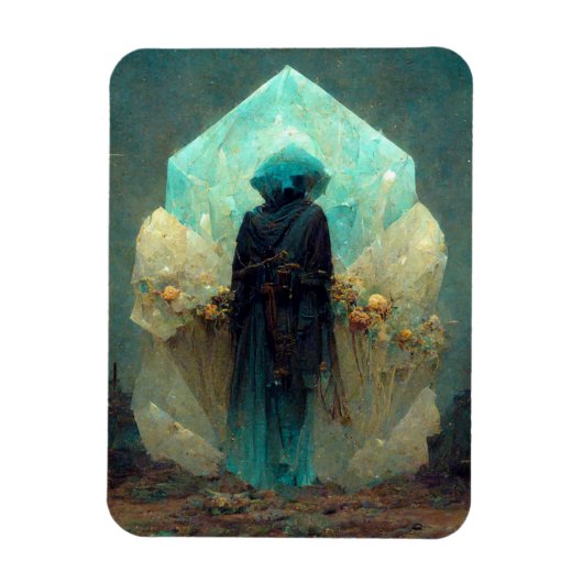 クリスタルガーディアンエイリアンSci-Fiファンタジー マグネット (縦)