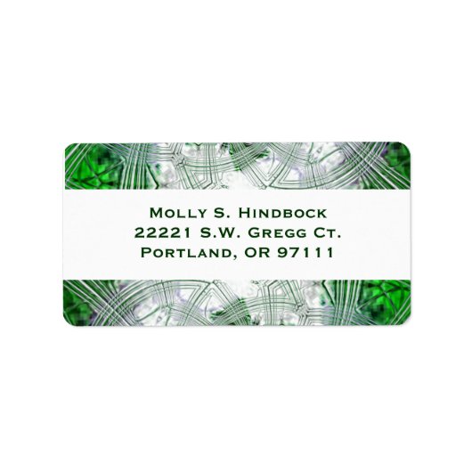 クリスタルグリーンプレイド住所 シール (正面)