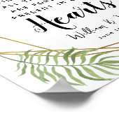 クリスタルグリーン葉メモリーキャンドルサインウェディング ポスター (角)