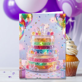 クリスタルケーキ 姉妹の誕生日 カード